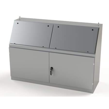 Saginaw Control & Engineering 3 Point Latch with Padlock/Keylock Handle Electrical Enclosures, 50 in H, 23 in D, 72 in W SCE-1472BD